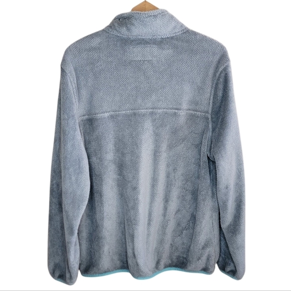Jachs Cabin | Gray Teddy Fleece Snap Pullover with Turquoise Accents Size XL - Picture 5 of 5